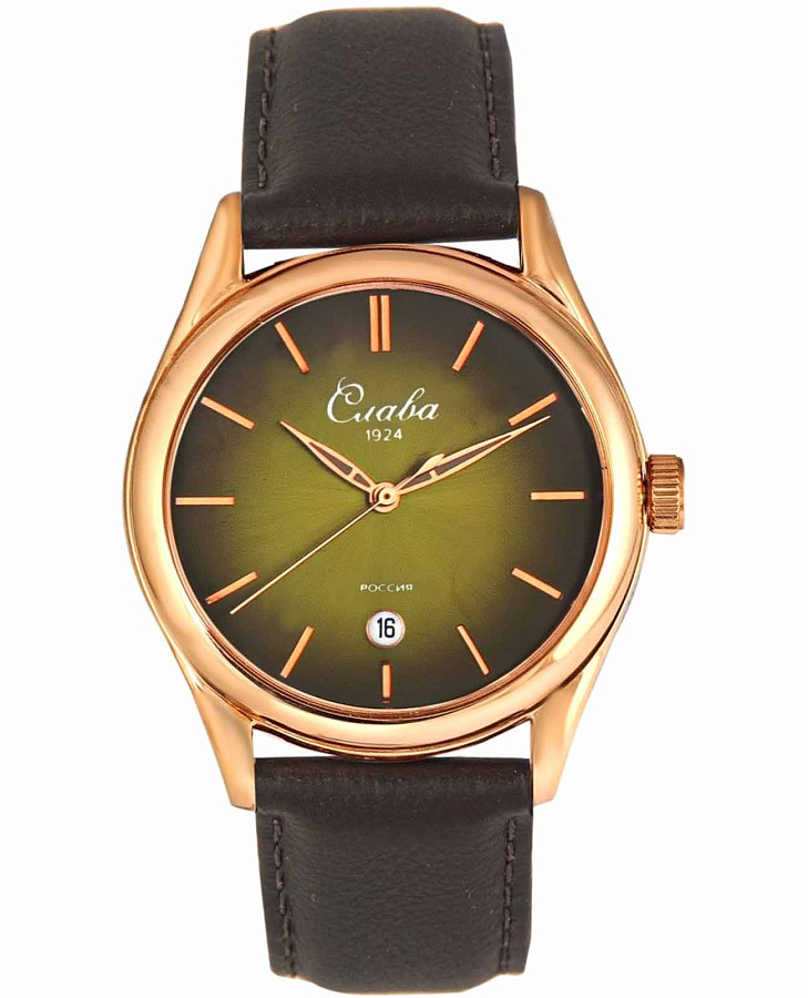 Часы Слава Сенат 2493523/300-2115 — мужские, зеленый