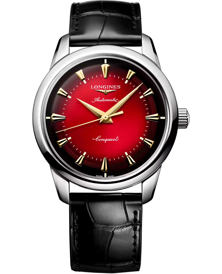 Часы Longines Heritage Classic L1.651.4.09.2 — мужские, красный