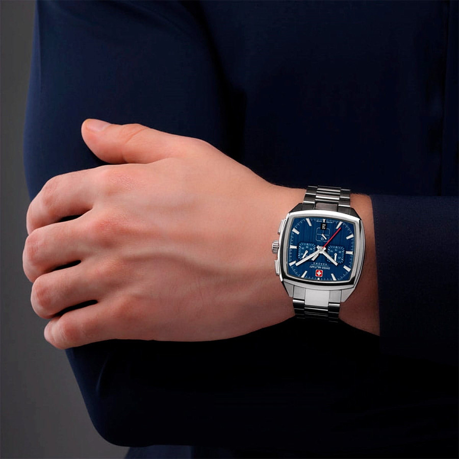 Часы Swiss Military Hanowa Starlight Chrono SMWGI0004302 — синий, сталь металл