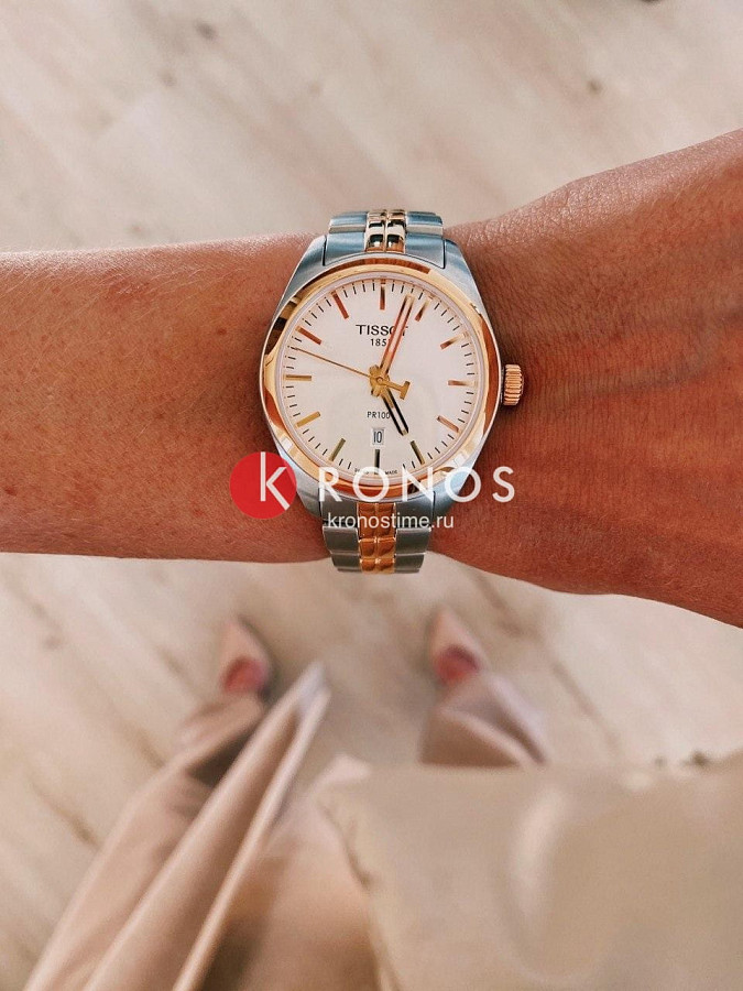 Часы Tissot PR 100 Lady T101.210.22.031.01 — белый, сталь металл