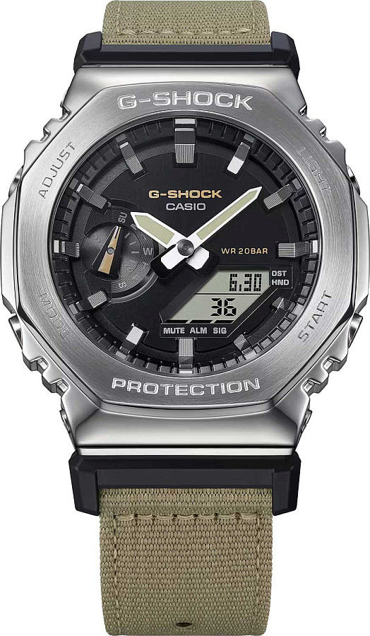 Часы Casio G-Shock GM-2100C-5ADR (GM-2100C-5A) — черный, сталь металл