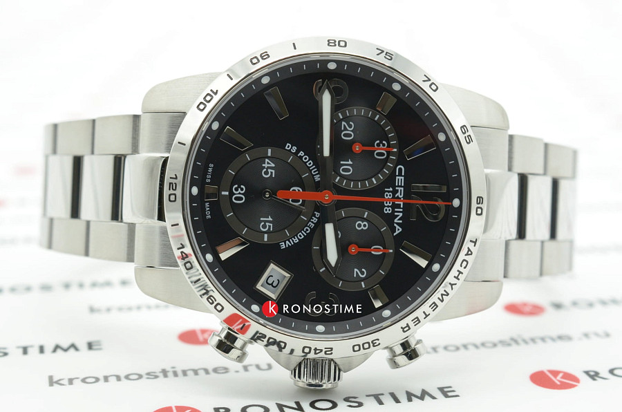 Часы Certina DS Podium Chronograph 1/10 sec C034.417.11.057.00 — черный, сталь металл