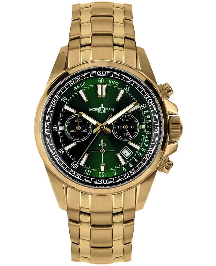 Часы Jacques Lemans Liverpool 1-2117ZK — мужские, зеленый