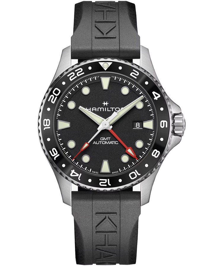 Часы Hamilton Khaki Navy Scuba Auto GMT 43 mm H82555330 — мужские, черный