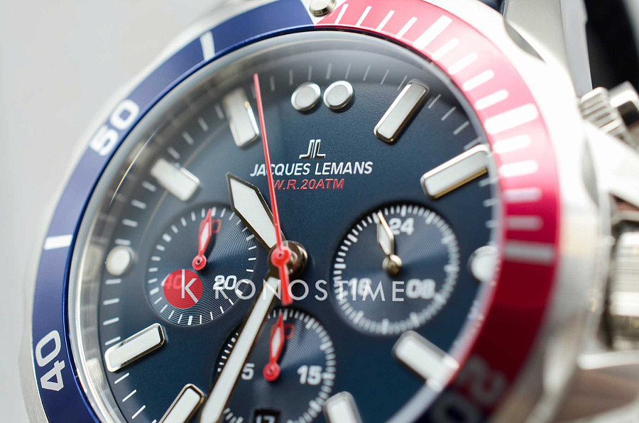 Часы Jacques Lemans Sport 1-2091B — кожаный, мужские