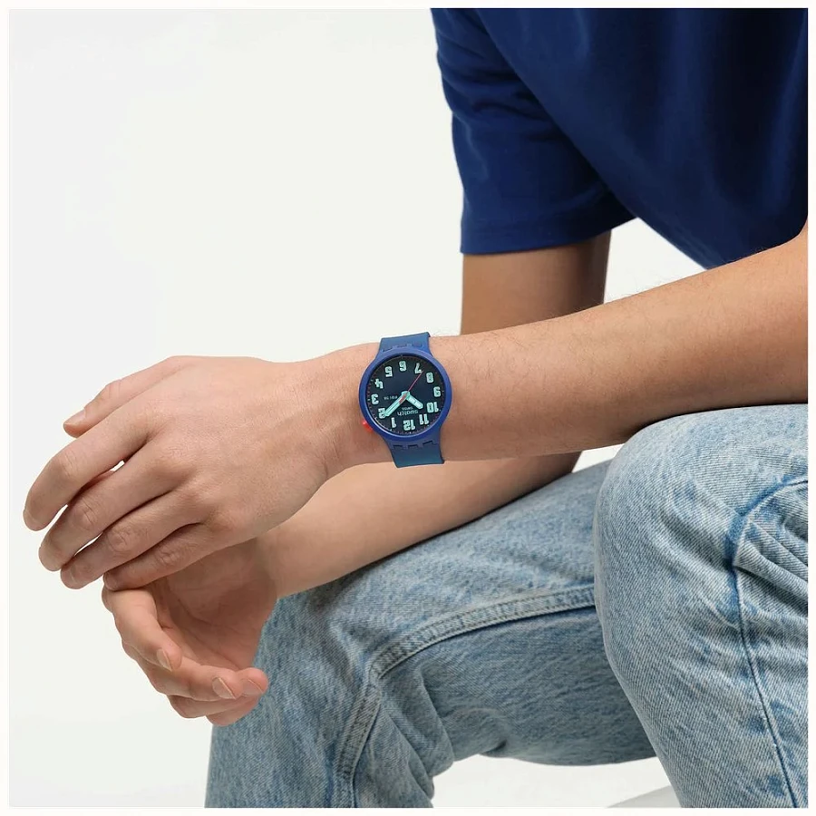 Часы Swatch Big Bold SB01N700 — мужские, синий