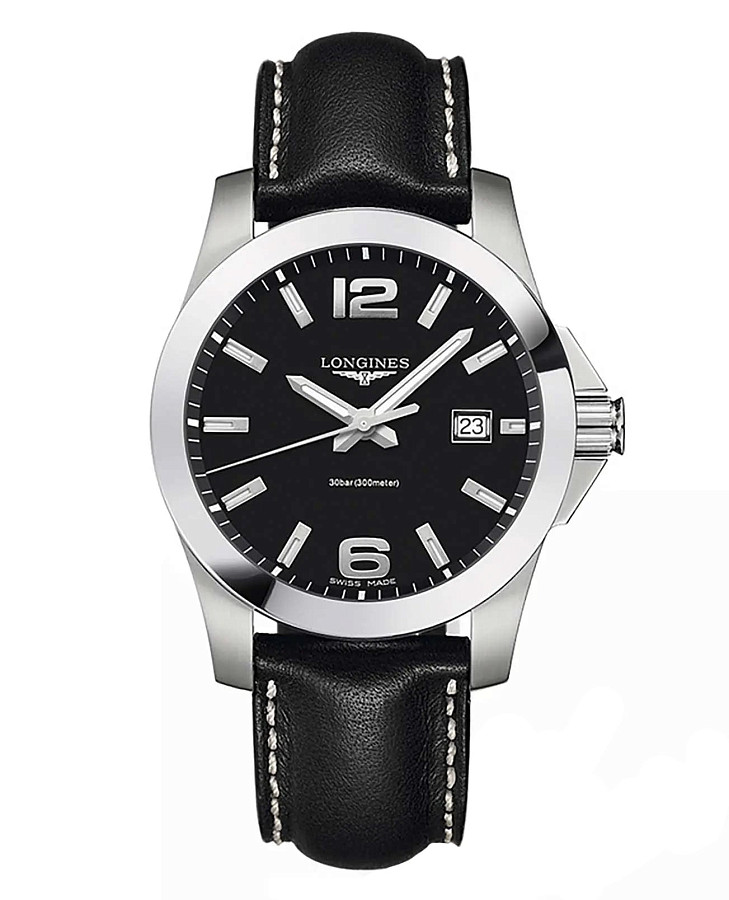 Часы Longines Conquest L3.759.4.58.3 — мужские, черный