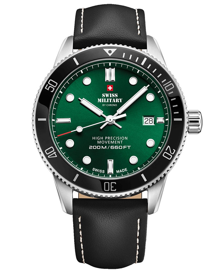 Часы Swiss Military by Chrono Сверхточные SM34088.06 — мужские, зеленый