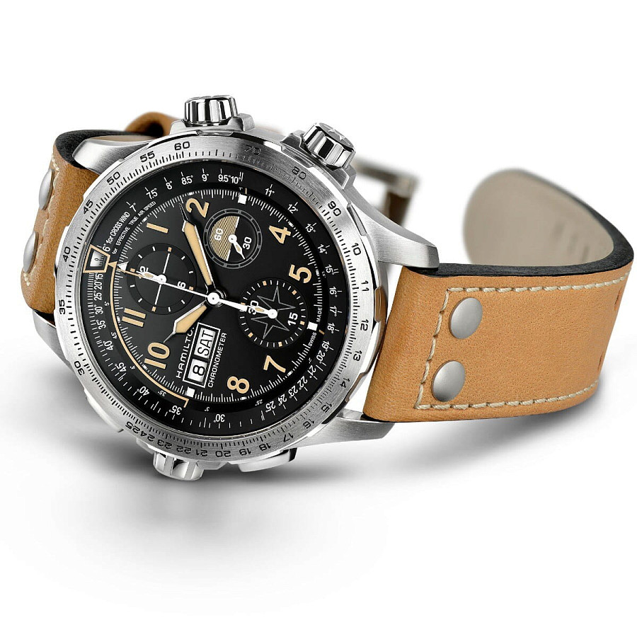 Часы Hamilton Khaki Aviation X-Wind Day Date Auto Chrono H77796535 — сталь, Швейцария