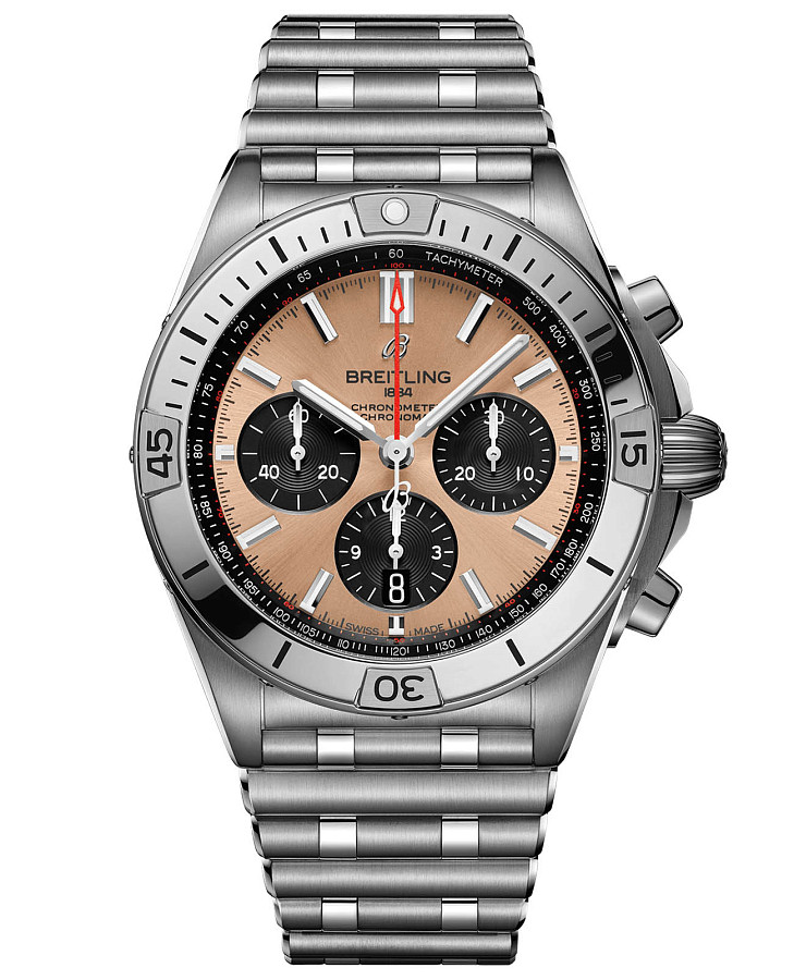 Часы Breitling Chronomat B01 42 AB0134101K1A1 — мужские, коричневый