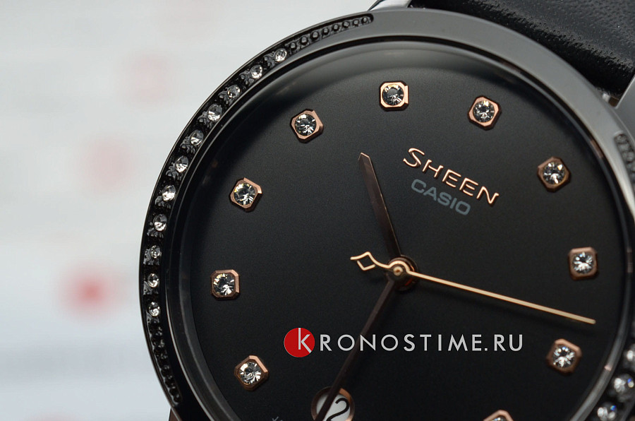 Часы Casio Sheen SHE-4056BL-1A — женские, сталь с ip покрытием