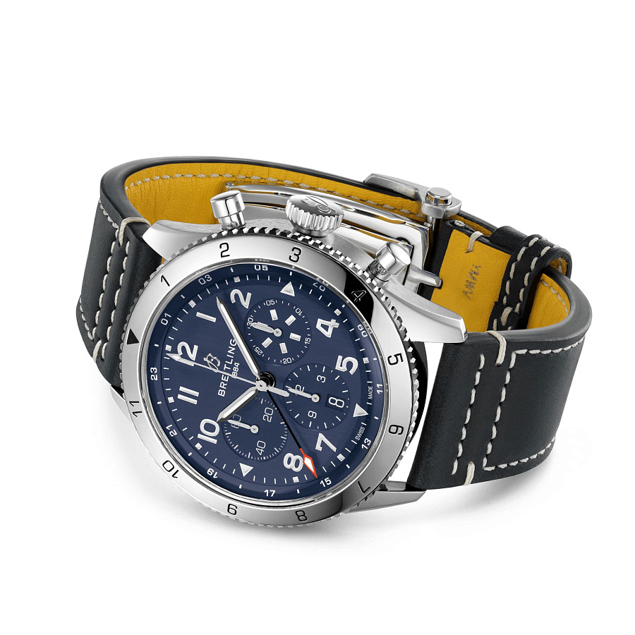 Часы Breitling Super Avi B04 Chronograph GMT 46 Tribute To Vought F4U Corsair AB04451A1C1X1 — сталь металл, Швейцария