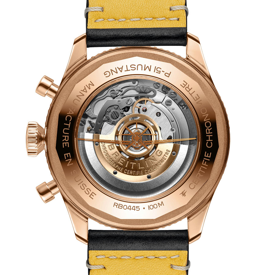 Часы Breitling Super Avi B04 Chronograph GMT 46 P-51 Mustang RB04451A1B1X1 — кожаный, мужские