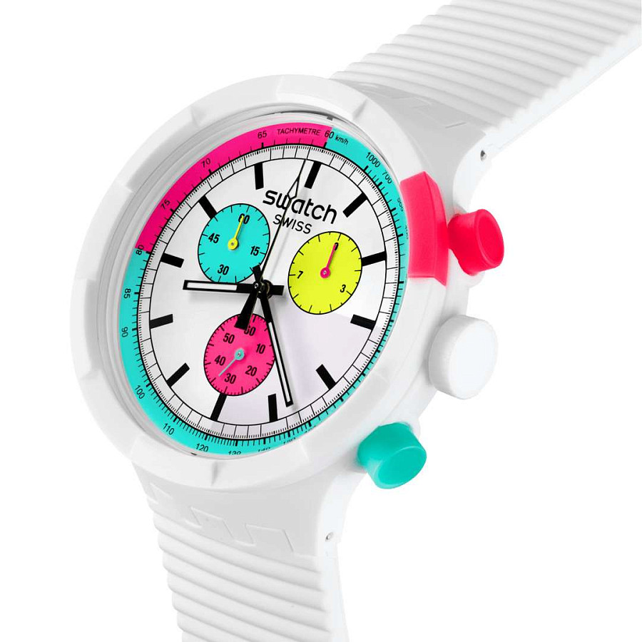 Часы Swatch Big Bold Chrono Biosourced SB06W100 — кварцевые, пластик