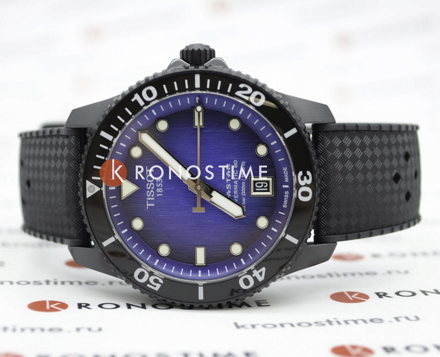 Часы Tissot Seastar 1000 Powermatic 80 T120.807.37.041.00 — синий, металл сталь