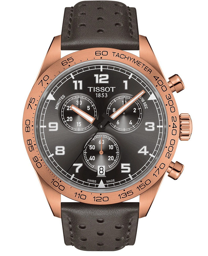 Часы Tissot PRS 516 Chronograph T131.617.36.082.00 — мужские, коричневый