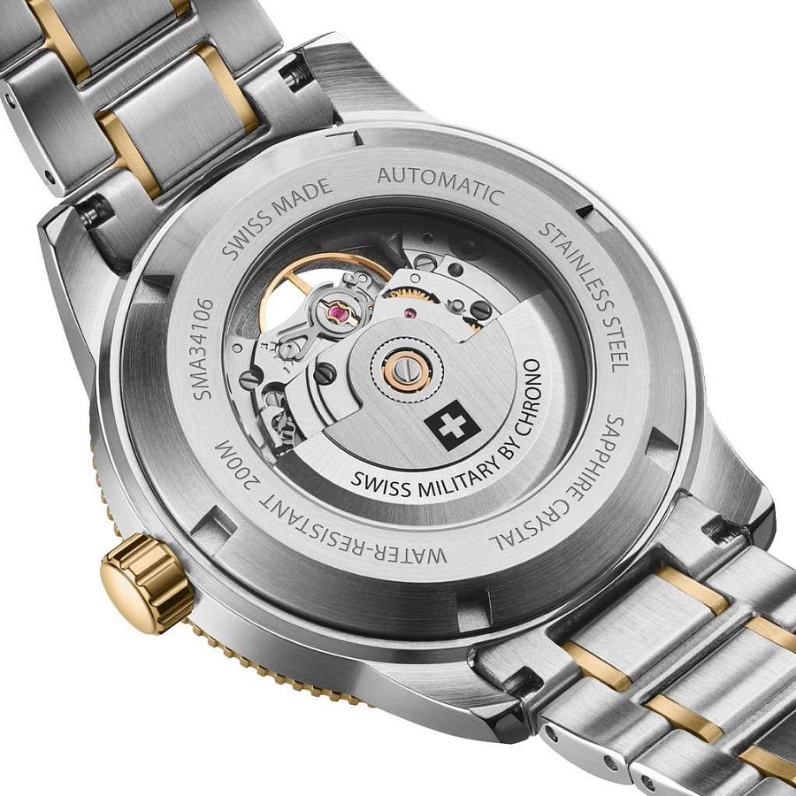 Часы Swiss Military by Chrono Automatic Dive SMA34106.13 — сталь металл, Швейцария