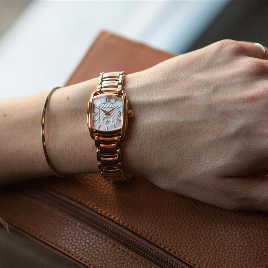 Часы Hamilton American Classics Bagley H12341155 — кварцевые, металл сталь