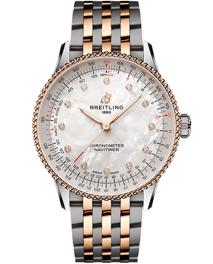 Часы Breitling Navitimer Automatic 36 U17327211A1U1 — мужские, перламутровый