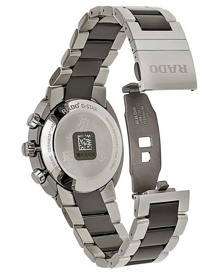 Часы Rado D-Star Chronograph R15937172 — сталь + керамические вставки, мужские