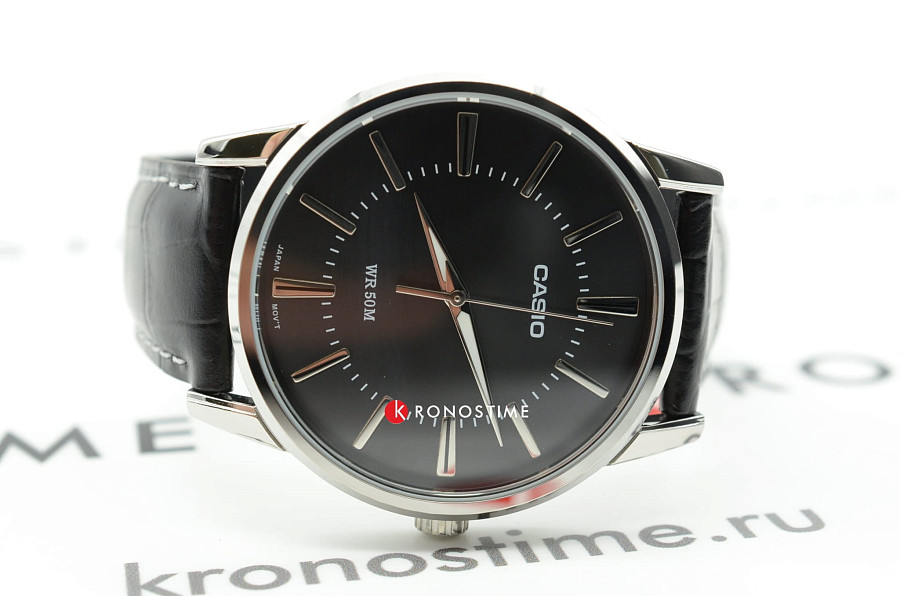 Часы Casio Collection MTP-1303PL-1A — черный, металл латунь
