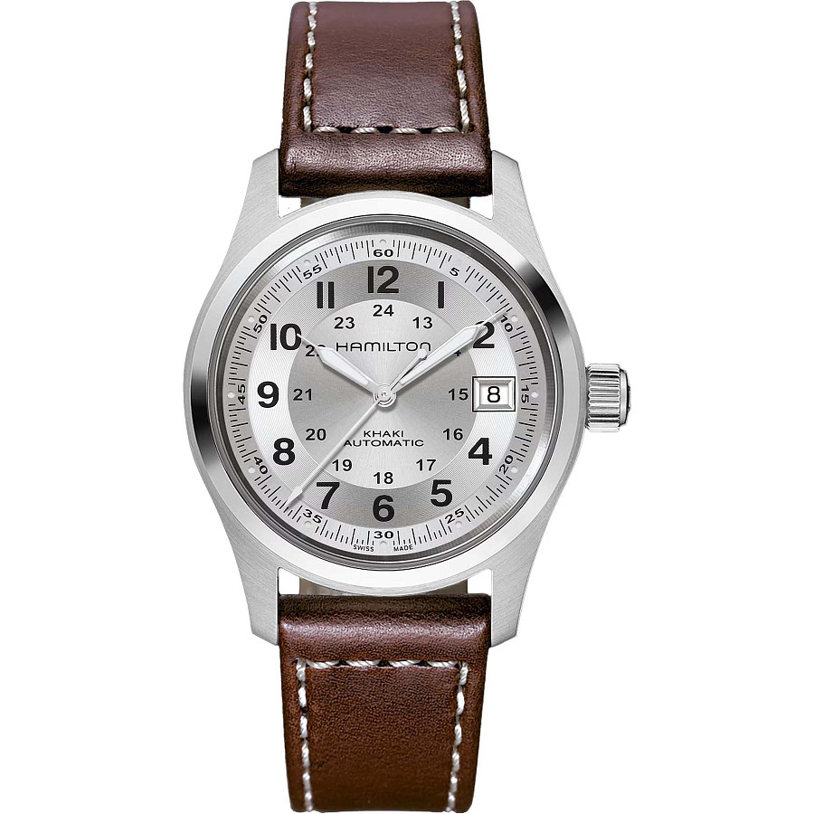 Часы Hamilton Khaki Field Auto H70455553 — мужские, серебристый