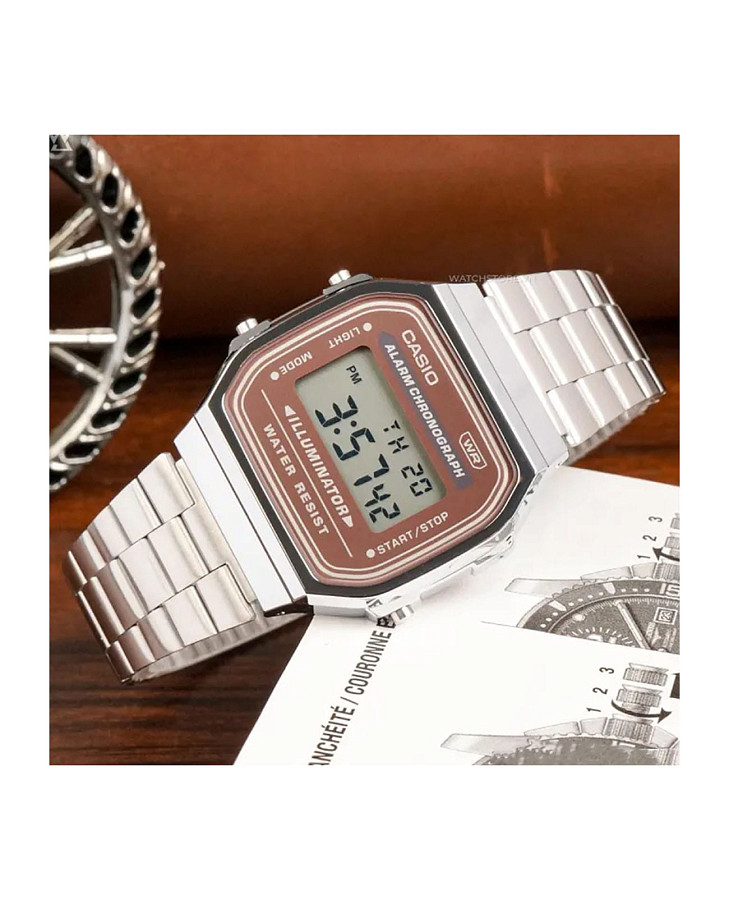 Часы Casio Vintage A168WA-5AYDF (A168WA-5AY) — мужские, нержавеющая сталь