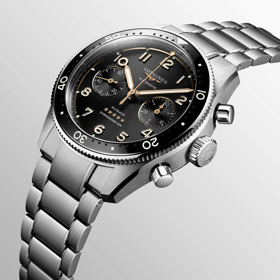 Часы Longines Spirit Flyback L3.821.4.53.6 — черный, сталь металл