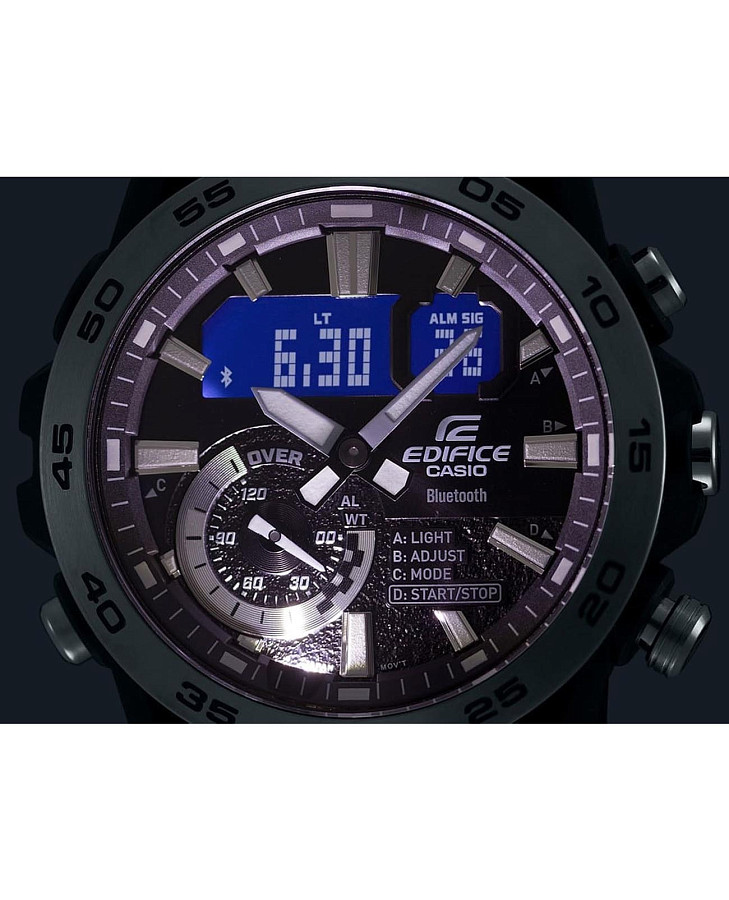 Часы Casio Edifice ECB-40PB-1ADF (ECB-40PB-1A) — кварцевые, металл сталь