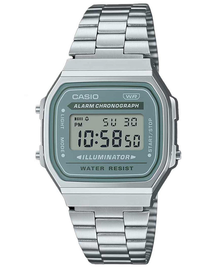 Часы Casio Vintage A-168WA-3AYDF (A168WA-3AY) — мужские, зеленый