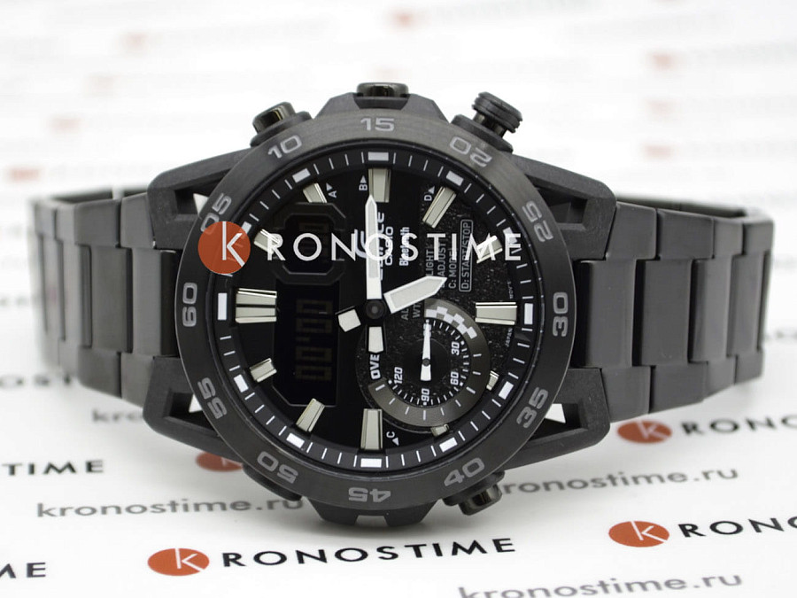 Часы Casio Edifice ECB-40BK-1ADF (ECB-40BK-1A) — нержавеющая сталь с ip-покрытием, мужские