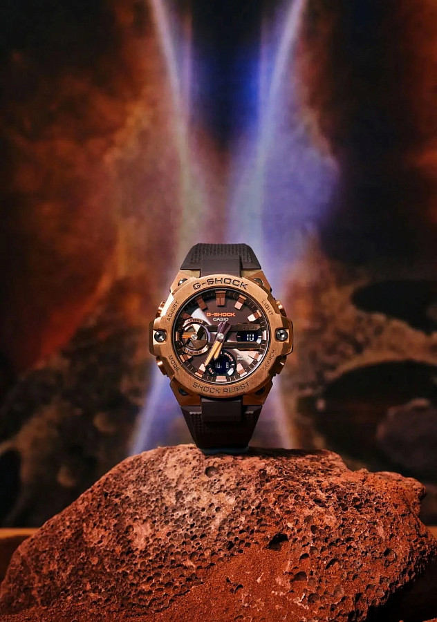 Часы Casio G-Shock GST-B400MV-5A — электронные, металл сталь карбон