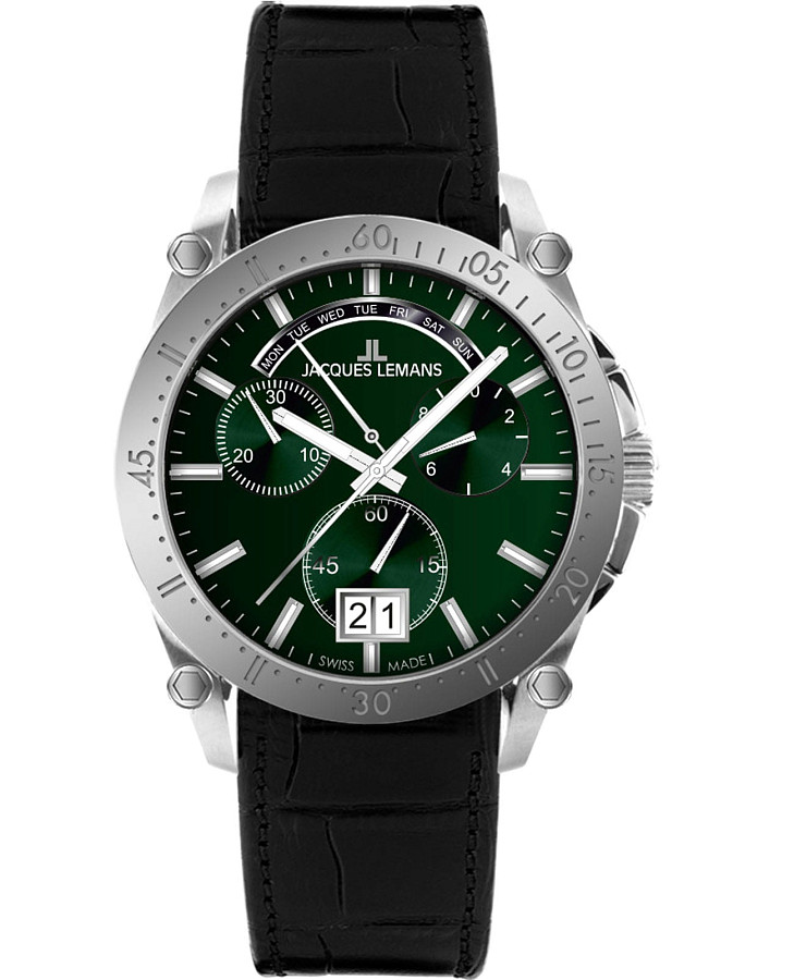 Часы Jacques Lemans Derby 1-2198B — мужские, зеленый