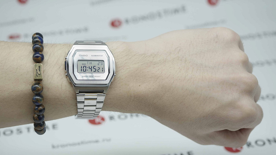 Часы Casio Collection A1000D-7EF — серебристый, металл сталь
