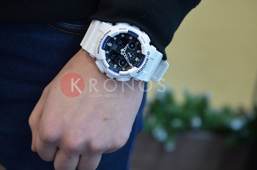 Часы Casio G-Shock GA-100B-7ADR (GA-100B-7A) — пластик, мужские, Япония