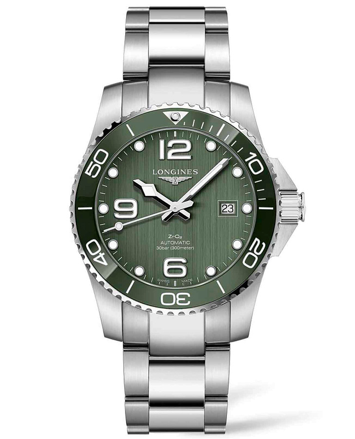Часы Longines HydroConquest L3.785.4.06.6 — мужские, зеленый