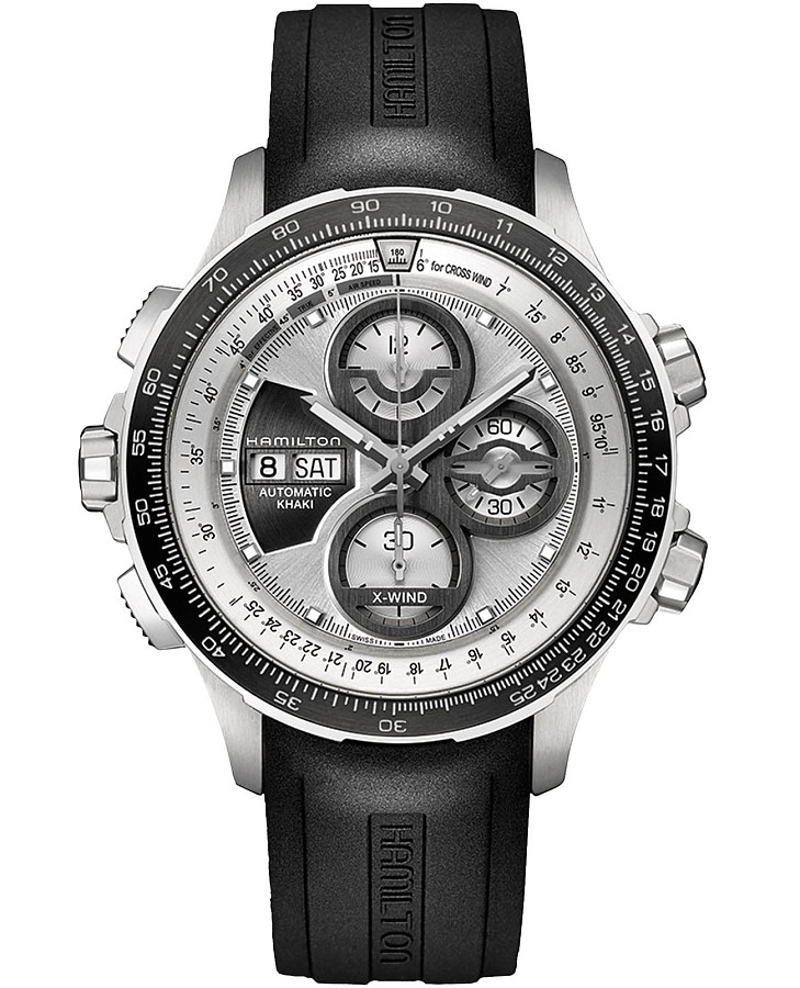 Часы Hamilton Khaki Aviation X-Wind Auto Chrono H77726351 — мужские, серебристый