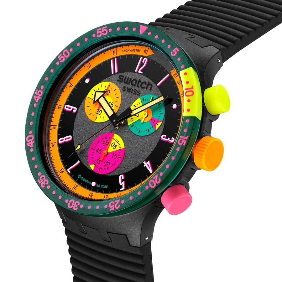 Часы Swatch Neon Seppia SB02B104 — пластик, Швейцария