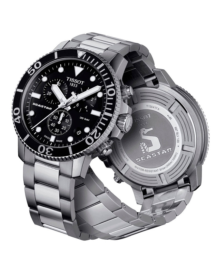 Часы Tissot Seastar 1000 Chronograph T120.417.11.051.00 — сталь металл, Швейцария