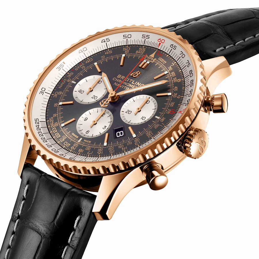 Часы Breitling Navitimer B01 Chronograph 46 RB0127121F1P1 — механические, металл золото