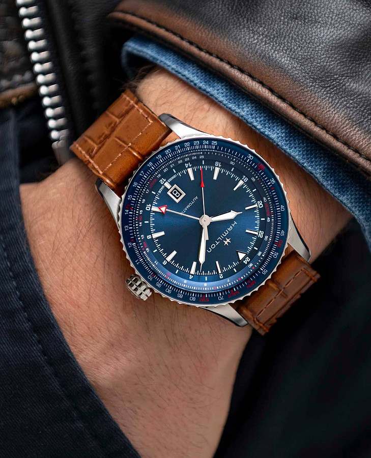 Часы Hamilton Khaki Aviation Converter H76715540 — синий, сталь металл