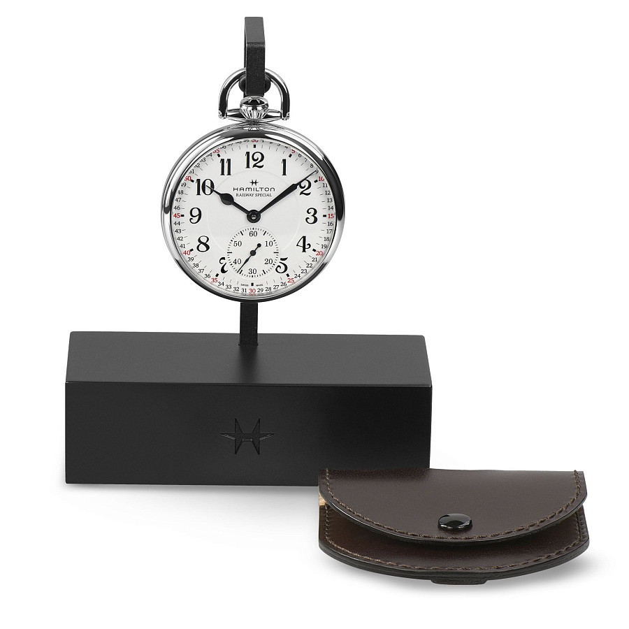 Часы Hamilton American Classic Railroad Pocket Watch Limited Edition H40819110 — белый, сталь металл