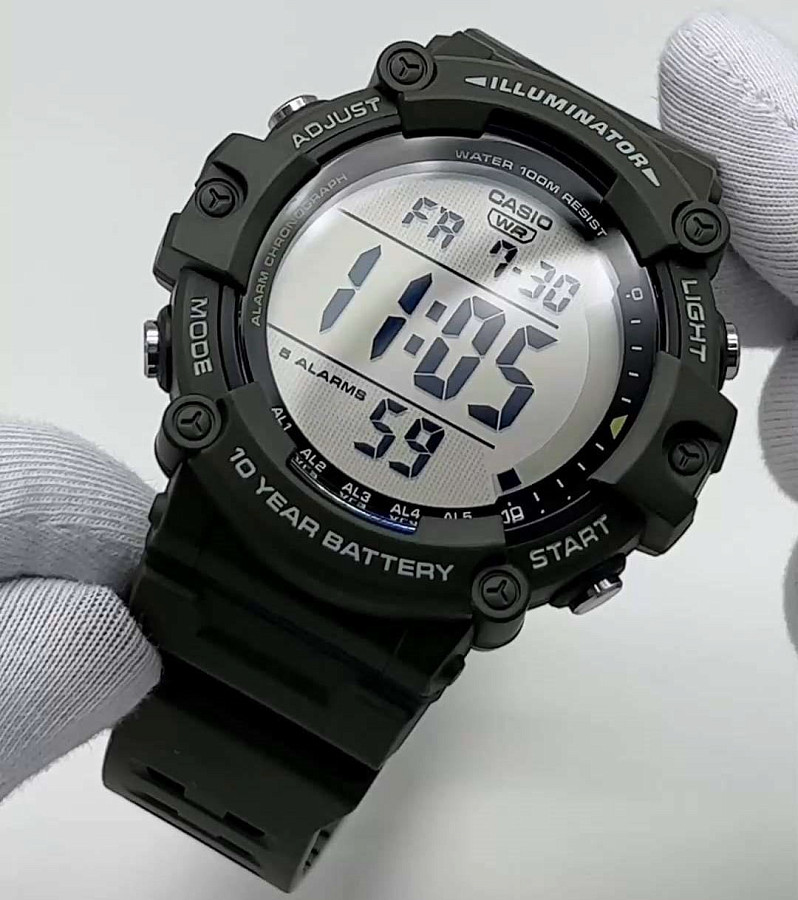 Часы Casio Collection AE-1500WHX-3AVDF (AE-1500WHX-3A) — мужские, зеленый