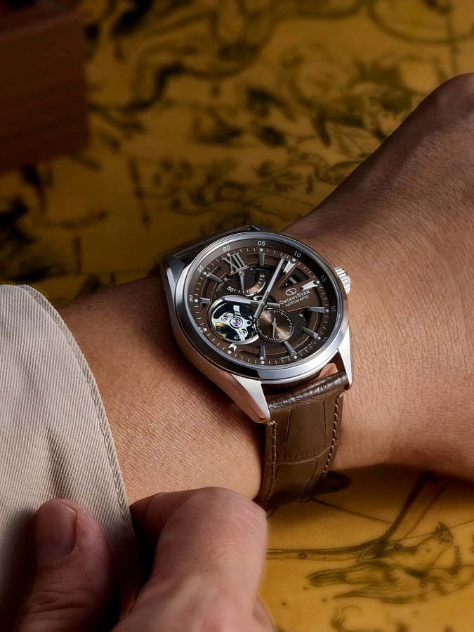Часы Orient Star RE-AV0139Y (RK-AV0139Y) — мужские, коричневый
