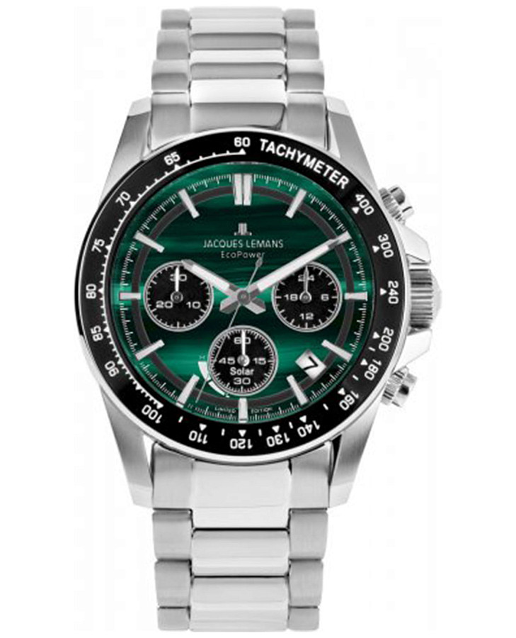 Часы Jacques Lemans Eco Power 50-10C — мужские, зеленый