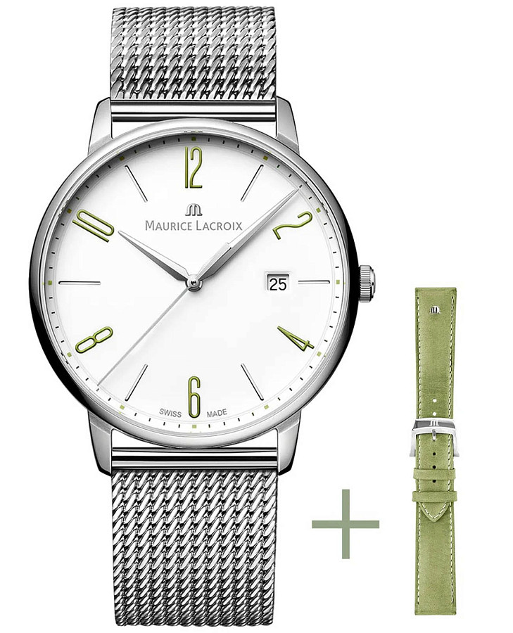 Часы Maurice Lacroix Eliros Date Strap Set EL1118-SS00S-120-D — мужские, белый