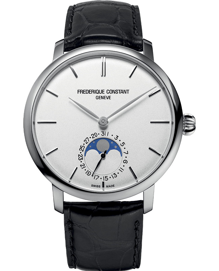 Часы Frederique Constant Slimline Moonphase Manufacture FC-705S4S6 — мужские, белый
