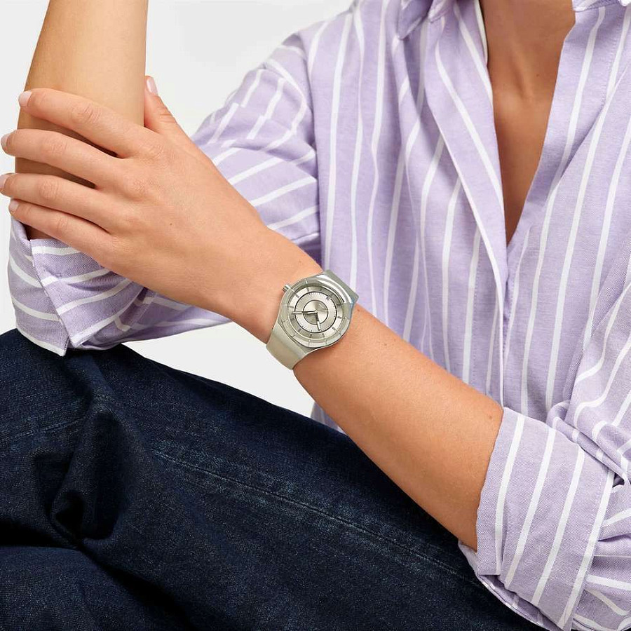 Часы Swatch Irony Sistem51 YIS434 — мужские, бежевый
