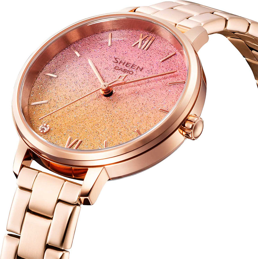 Часы Casio Sheen SHE-4548PG-4A — кварцевые, металл сталь