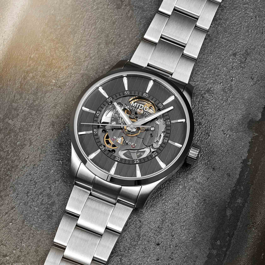 Часы Mido Multifort Skeleton Vertigo M038.436.11.061.00 — Швейцария, механические